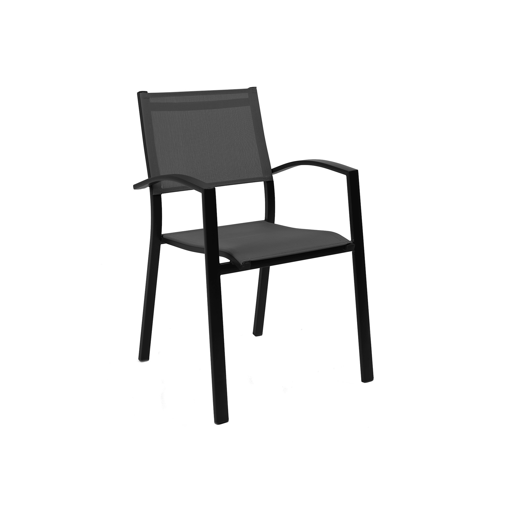 Chaise de jardin avec accoudoirs Ronda noire Gescova