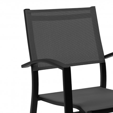 Chaise de jardin avec accoudoirs Ronda noire Gescova