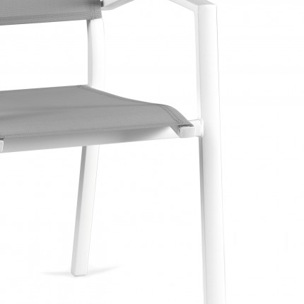 Outdoor chair with armrests Ronda white Gescova