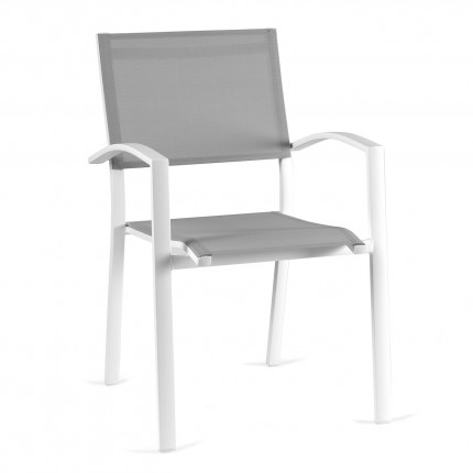 Outdoor chair with armrests Ronda white Gescova