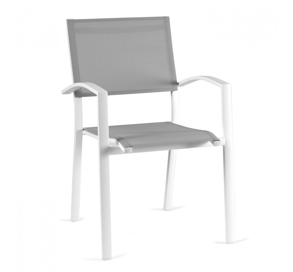 Chaise de jardin avec accoudoirs Ronda blanche et grise Gescova Chaise de jardin avec accoudoirs Ronda blanche et grise Gescova
