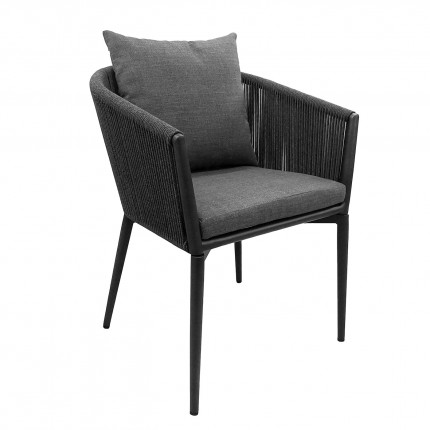 Outdoor chair with armrests Uno charcoal grey Gescova