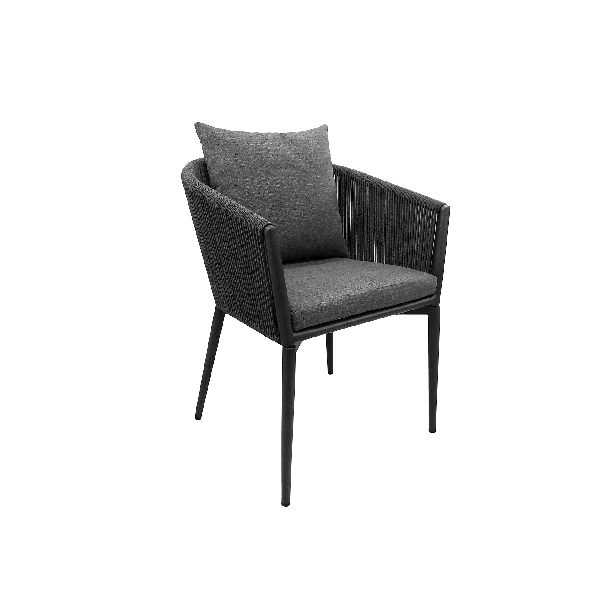 Outdoor chair with armrests Uno grey anthracite Gescova