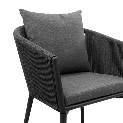 Outdoor chair with armrests Uno charcoal grey Gescova