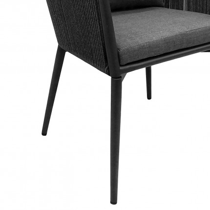 Outdoor chair with armrests Uno grey anthracite Gescova