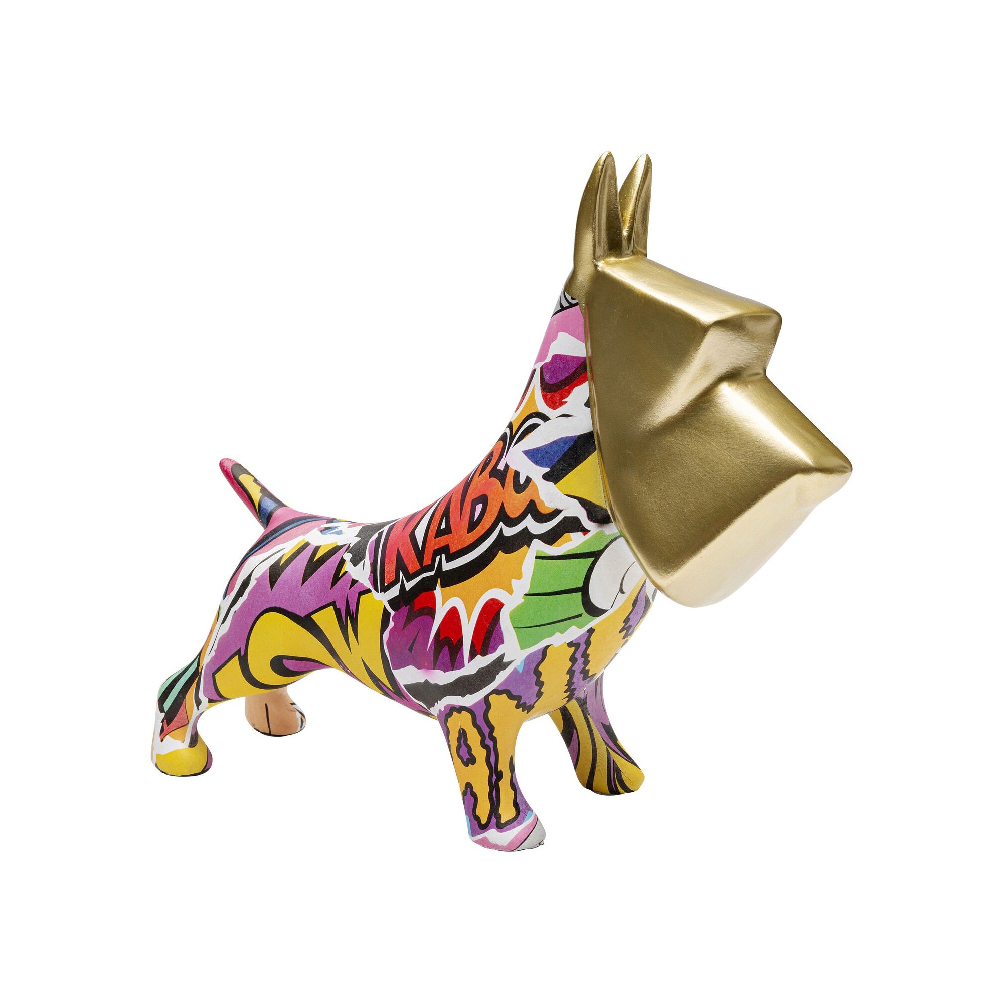 Tirelire chien doré graffiti Kare Design