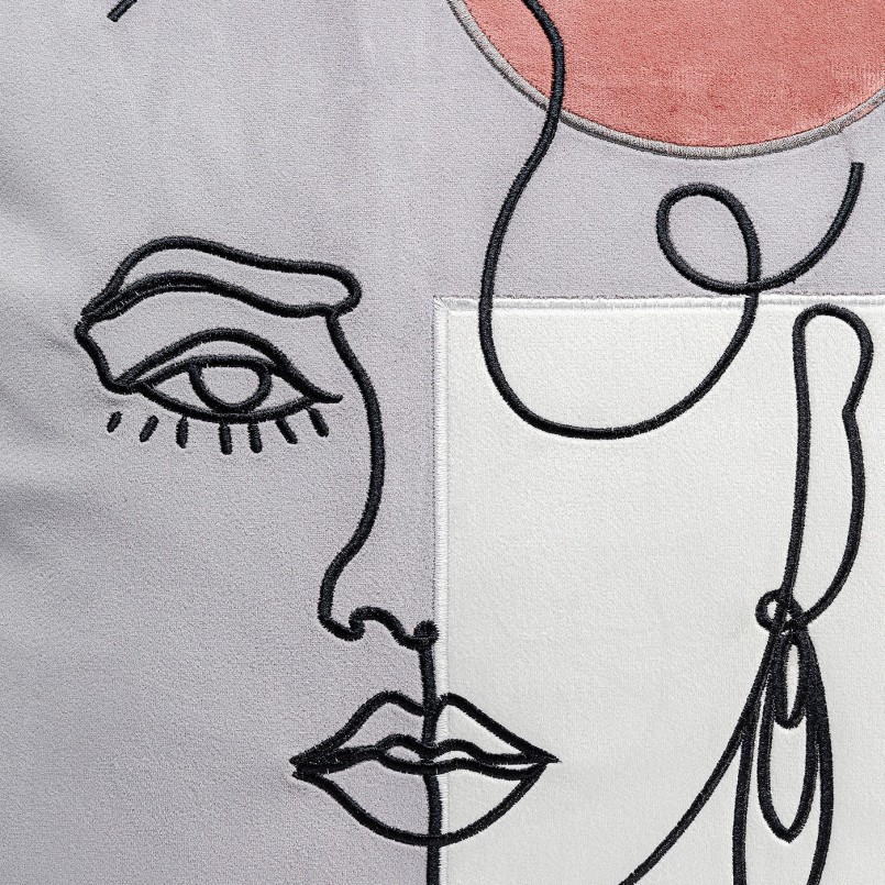 Woman's grey face cushion - Kare Design