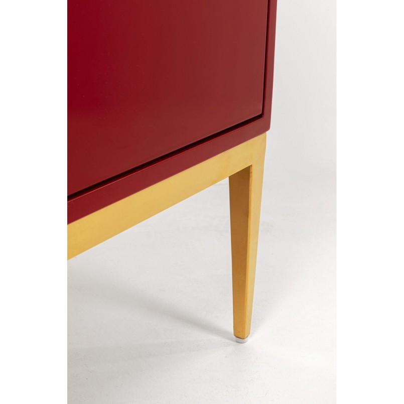 Buffet rouge tête de lion doré - Leone - Kare Design