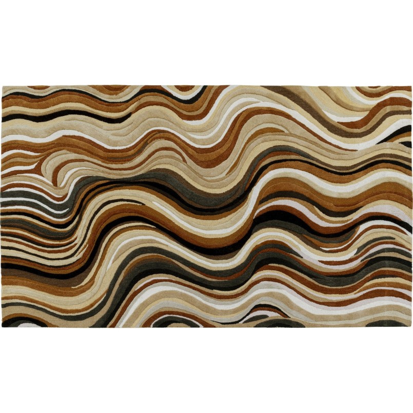 Tapis marron vagues abstraites - New Wave - Kare Design
