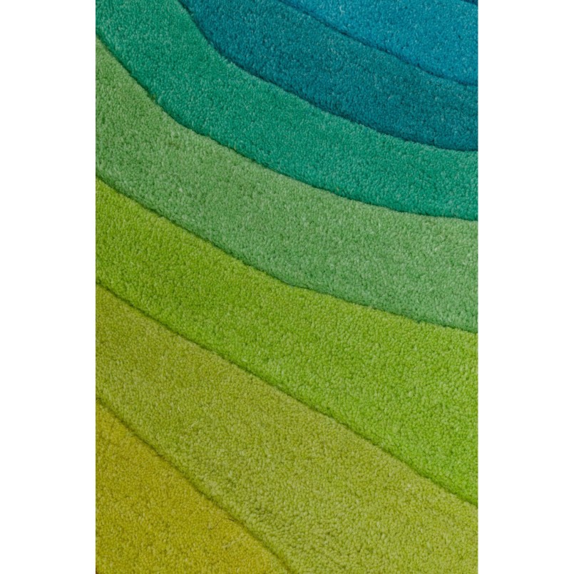 Tapis dégradé vert et bleu en vagues - Aura - Kare Design
