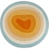 Tapis rond dégradé orange, jaune et bleu - Aura - Kare Design