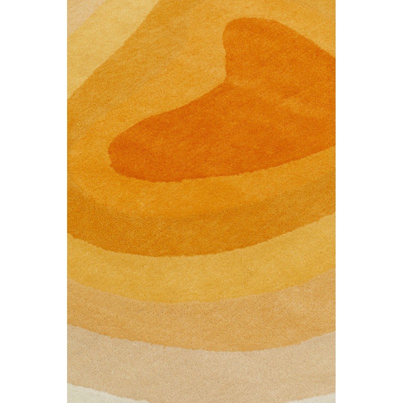 Tapis rond dégradé orange, jaune et bleu - Aura - Kare Design