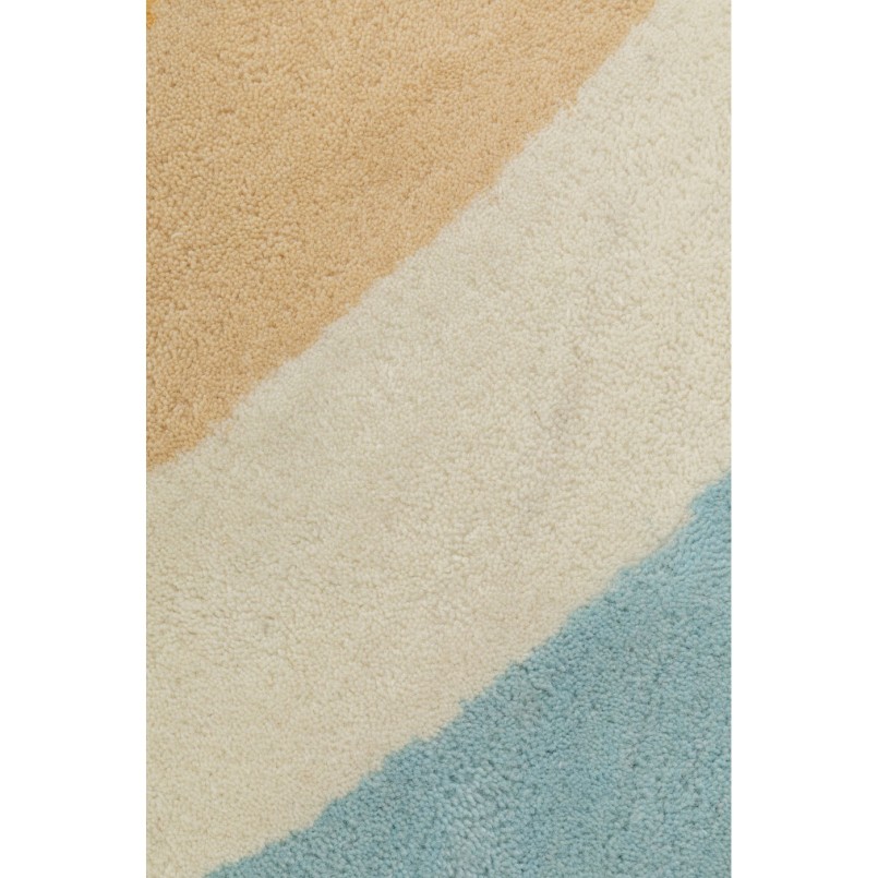 Tapis rond dégradé orange, jaune et bleu - Aura - Kare Design