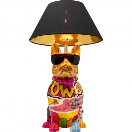 Table Lamp gold bulldog graffiti sunglasses Kare Design