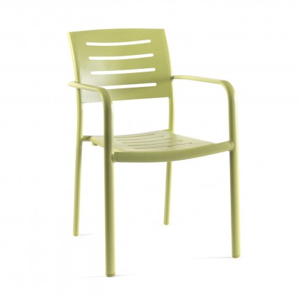 Chaise de jardin avec accoudoirs Paris verte Gescova