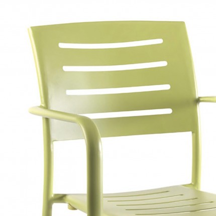 Chaise de jardin avec accoudoirs Paris verte Gescova