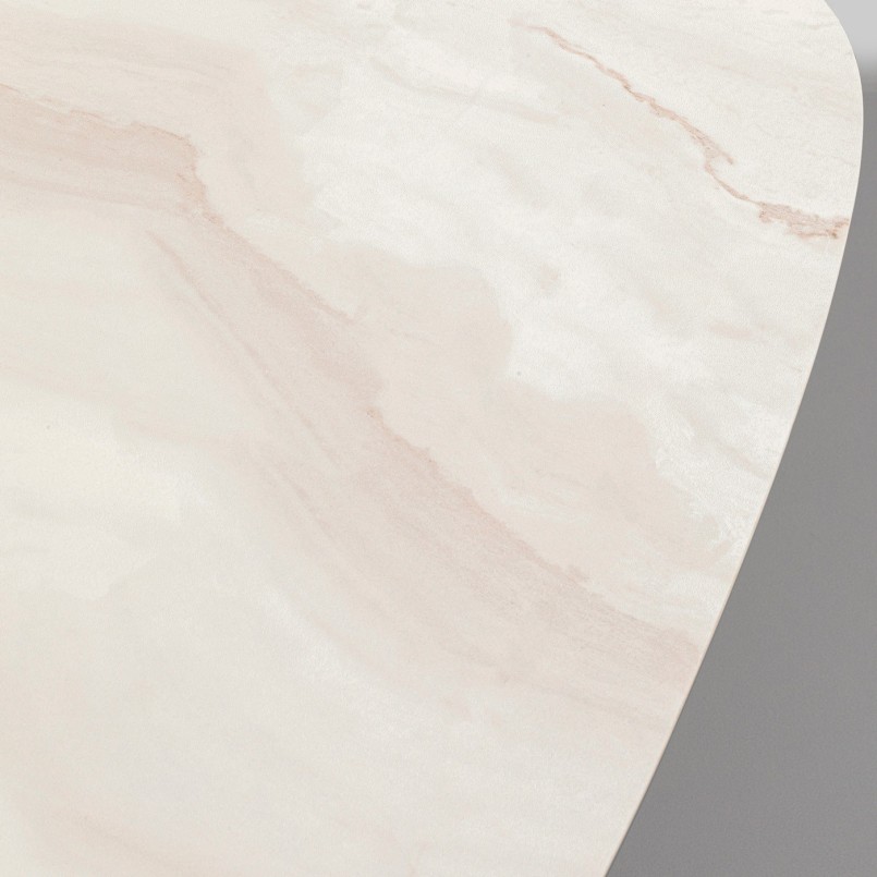 Table d'appoint en grès blanc et acier noir - Paso - Kare Design
