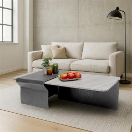 Table basse en marbre et aluminium - Montagna - Kare Design