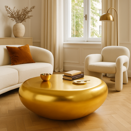 Coffee Table Pebble gold Kare Design Coffee Table Pebble gold Kare Design