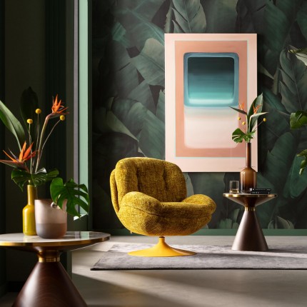 Fauteuil pivotant Cosy jaune Kare Design