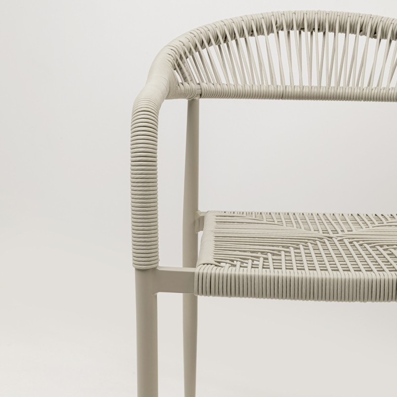 Chaise de jardin avec accoudoirs beige - Palma - Kare Design