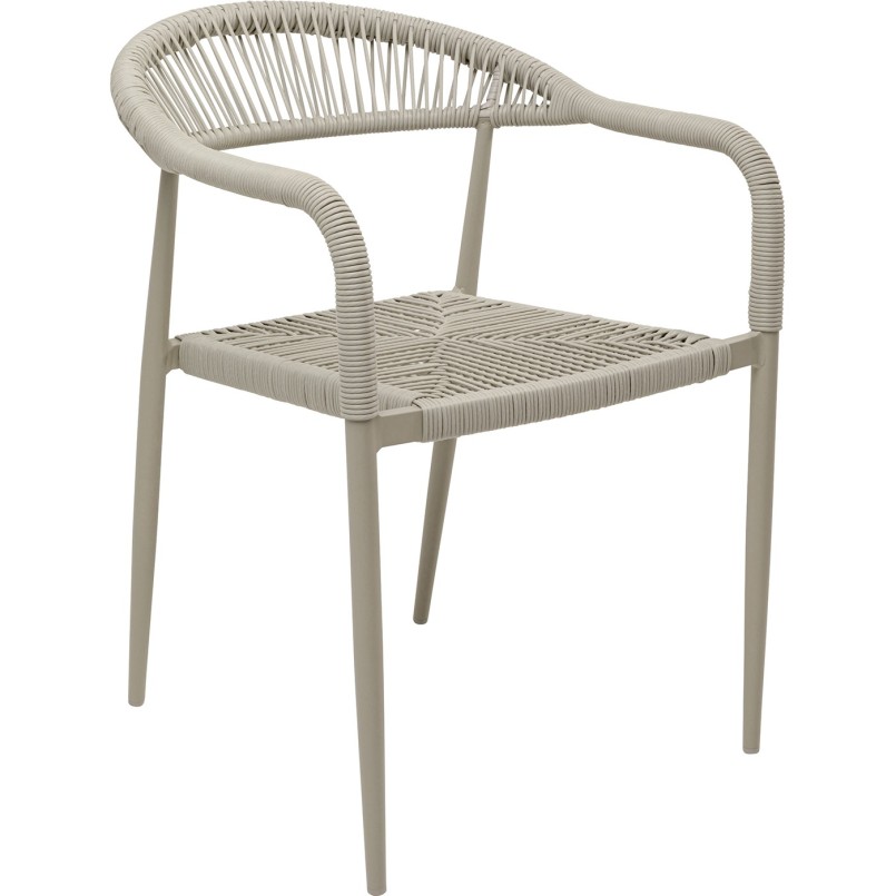 Beige Garden Chair with Armrests - Palma - Kare Design