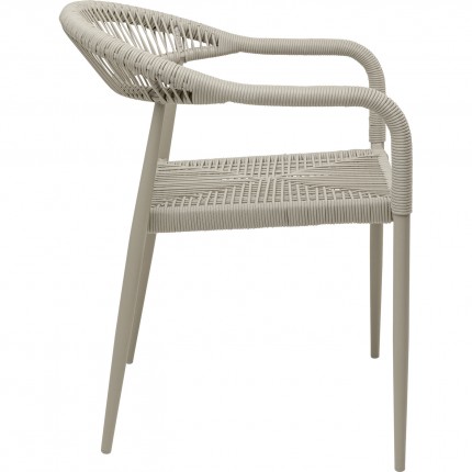 Chaise de jardin avec accoudoirs Palma beige Kare Design