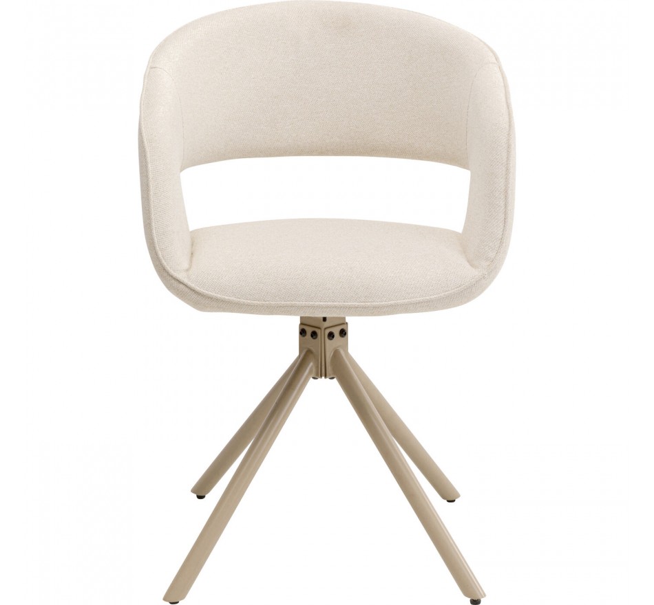 Swivel chair with armrests Gina beige Kare Design Swivel chair with armrests Gina beige Kare Design