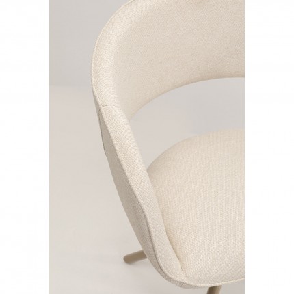 Chaise avec accoudoirs pivotante Gina beige Kare Design
