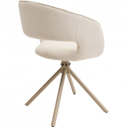 Swivel chair with armrests Gina beige Kare Design