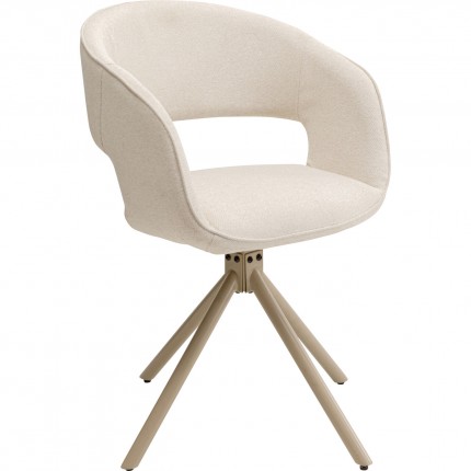 Chaise avec accoudoirs pivotante Gina beige Kare Design