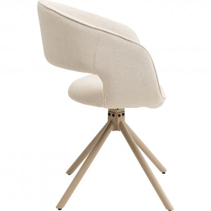 Chaise avec accoudoirs pivotante Gina beige Kare Design