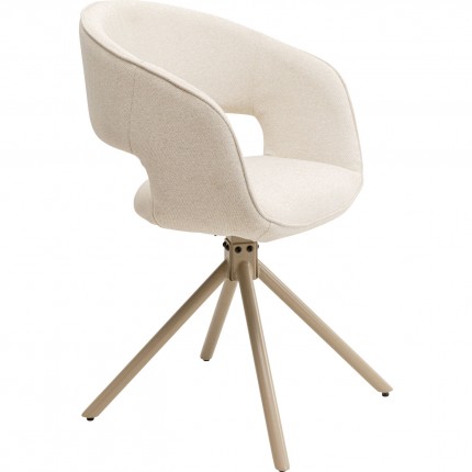 Chaise avec accoudoirs pivotante Gina beige Kare Design