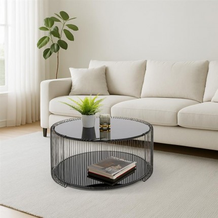 Table basse Wire Double 80cm noire Kare Design Table basse Wire Double 80cm noire Kare Design