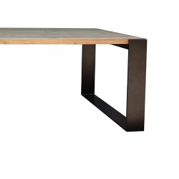 Table de jardin en teck recyclé et acier noir - Alice - Gescova
