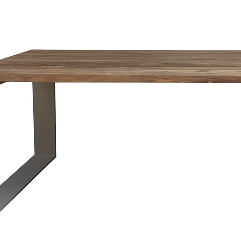 Table de jardin en teck recyclé et acier - Alice - Gescova