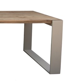 Table de jardin en teck recyclé et acier - Alice - Gescova