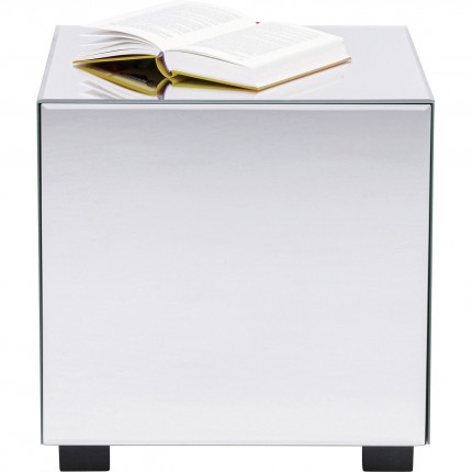 Table d'appoint Luxury 45x45cm argent 1 tiroirs Kare Design
