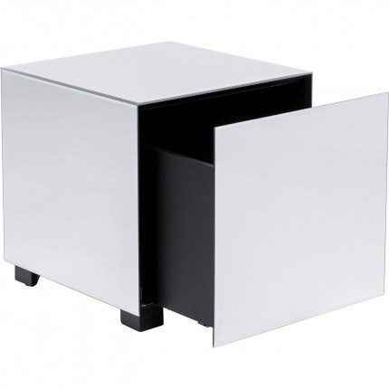 Table d'appoint Luxury 45x45cm argent 1 tiroirs Kare Design
