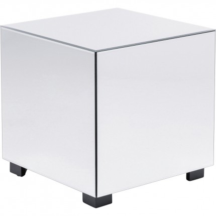 Table d'appoint Luxury 45x45cm argent 1 tiroirs Kare Design