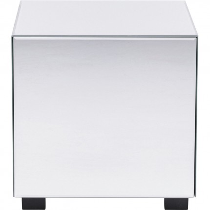 Table d'appoint Luxury 45x45cm argent 1 tiroirs Kare Design