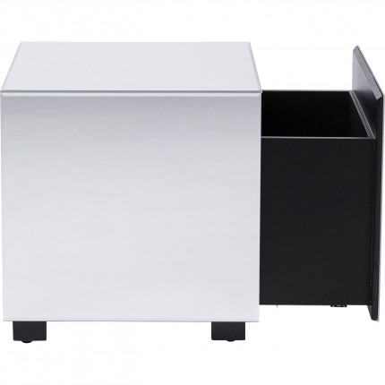 Table d'appoint Luxury 45x45cm argent 1 tiroirs Kare Design