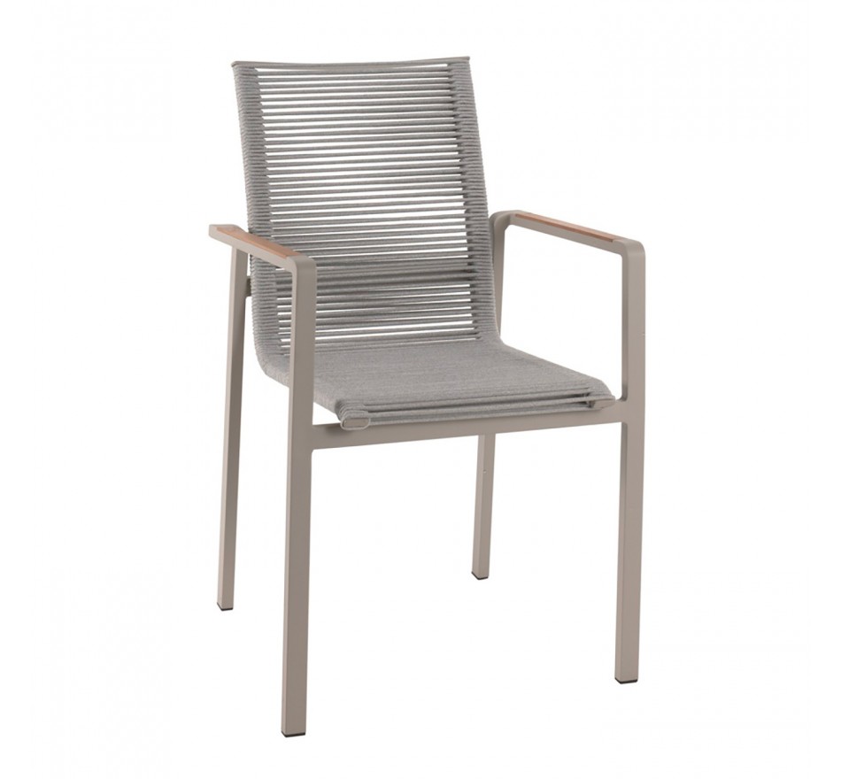 Chaise de jardin avec accoudoirs Aruba grise teck Gescova Chaise de jardin avec accoudoirs Aruba grise teck Gescova