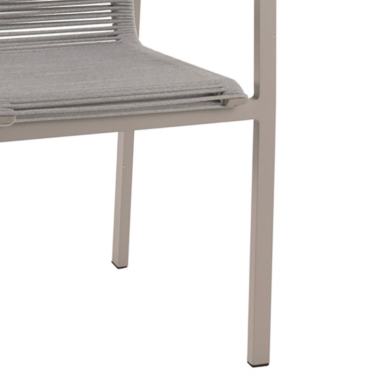 Chaise de jardin grise avec accoudoirs en teck - Aruba - Gescova