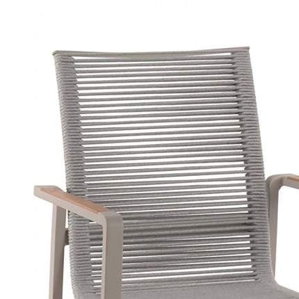 Outdoor chair with armrests Aruba grey teak Gescova