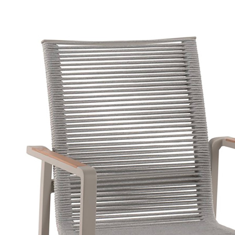 Outdoor chair with armrests Aruba grey and teak Gescova