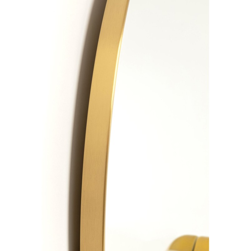 Miroir rond avec lèvres dorées - Kare Design