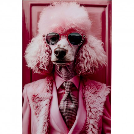 Glass Picture pink poodle 80x120cm Kare Design