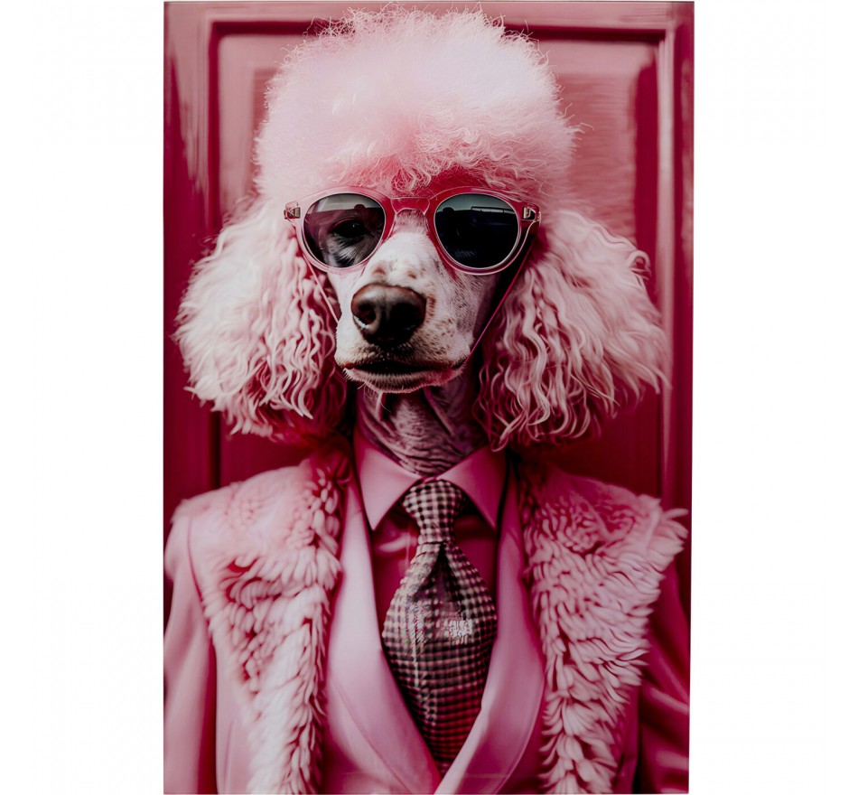 Glass Picture pink poodle 80x120cm Kare Design Glass Picture pink poodle 80x120cm Kare Design