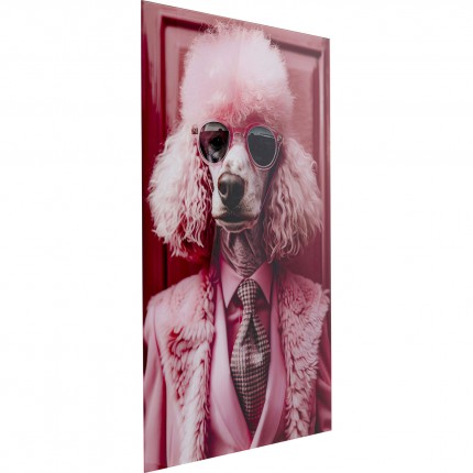 Glass Picture pink poodle 80x120cm Kare Design